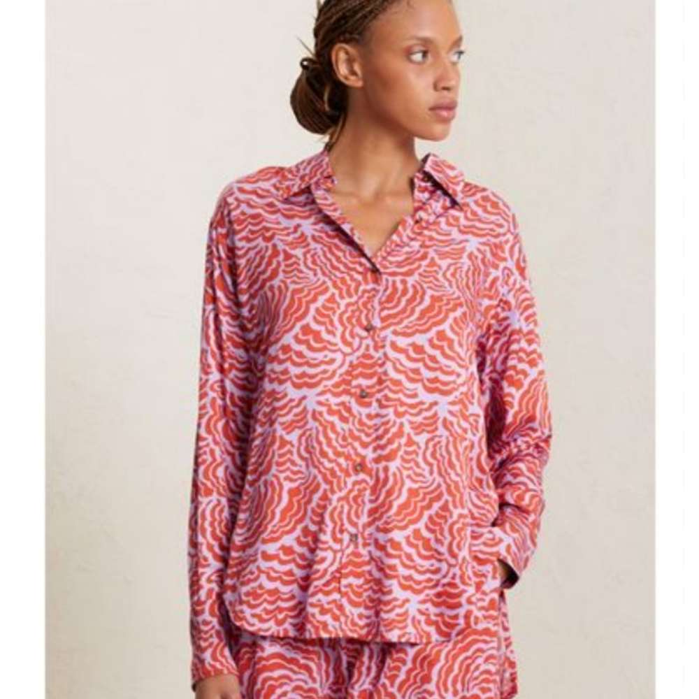 ALC Purple Red Print Wharton Top sz 6
